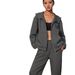 Women's Clothing Hooded Long Sleeve Jogger Set Casual Two-Piece Outfit Elastic Cuffs Streetwear Style, Soft Polyester-Spandex Blend (Dark Grey, Beige)_ecoleips.com