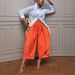 European And American Cross-border Foreign Trade Casual Solid Color Wide-leg Cropped Pants, Comfortable_ecoleips.com
