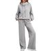 Effortless Chic Lounge Set – High-Neck Pullover & Wide-Leg Pants (S-5XL, 11 Colors, Breathable Polyester-Spandex Blend)_ecoleips.com