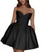 Women's Sexy Elegant Solid Color Off-Shoulder Strapless Mini Dress Waist Cinching A-Line European American Style Dress_ecoleips.com