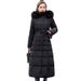 Women's Long Padded Coat With Faux Fur Hood, Winter Warm Oversized Trench Jacket With Belt, Thickened Quilted Outerwear For Cold Weather_ecoleips.com