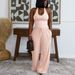 TW839 Women's Summer Casual Halter Neck Set Solid Color Street Style High Waist Wide Leg Pants with Pockets_ecoleips.com