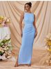 Elegant High-Slit Bodycon Dress For Women - Sleeveless, Stretchy Polyester Blend, Summer Casual & Party Wear (XS/S/M/L)_ecoleips.com