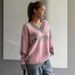 Retro Letter Print Sweater – Oversized V-Neck Y2K Streetwear Top (XXS-XL, Polyester Blend)_ecoleips.com