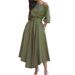 2026 New Spring Women's Clothing, Cross-Border European And American Dress, Simple One-Shoulder Tie-Waist Solid Color_ecoleips.com