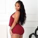 Sexy Halter Neck Backless Crop Top & High-Waist Shorts Set (White/Wine Red, S-L)_ecoleips.com