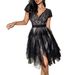 Women Elegant Lace Short Sleeve Mini Dress Dating Party Vacation Casual Outfit_ecoleips.com