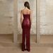 Verve Sexy Women's Evening Elegant Strapless Slim Fit Long Sequin Split Backless Dress_ecoleips.com