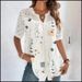 Women's Short Sleeve Buttoned Lapel Shirt Fashion Top Relaxed Everyday Wear Comfortable Feshion_ecoleips.com