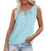 Women's Clothing Summer Fashion Round Neck Sleeveless Vest T Shirt Tops_ecoleips.com