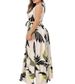 Women's Clothing Spring And Summer Printed Round Neck Sleeveless Lace Up Long Dress_ecoleips.com