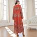 Modest Abaya Dress/Muslim Dress Women Elegant Set - Spring/Summer Lace Embroidered Open Front Maxi Dress With Matching Kimono(S-XL)_ecoleips.com