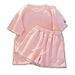 Pink Casual Sports Suit For Women, New Summer Style, Plus Size, Loose Fit, Slimming, Short-sleeved Top And Shorts Set_ecoleips.com
