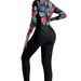 Muslim Swimsuit Sexy One-Piece Swimsuit Women's Long Sleeve Conservative Pants Color Block Swimwear Polyester Fabric With Chest Pad No Steel Ring_ecoleips.com