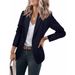 Single-Button Blazer For Women - Fall Office Casual Jacket With Notch Lapel & Functional Pockets, Stretch Polyester Blend In 10 Colors_ecoleips.com