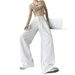 White Wide-leg Jeans For Women, Spring/summer, High-waisted, Pleated, Loose, Slimming, Hip-covering, Drapey,_ecoleips.com