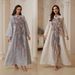 NC64 Mesh Embroidery Sequined Long Skirt Abaya Cross Border Dress for Women Muslim Fashion_ecoleips.com