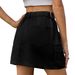 Women's Clothing Washed Elastic Waist Workwear Short Skirt_ecoleips.com
