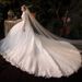 New Style Wedding Dress Elegant Train Long Sleeves Simple Forest Style Conceals Thick Arms Petite Figure TD68_ecoleips.com