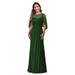 Elegant Lace & Sequin Cocktail Dress, A-Line Mid-Length Formal Gown For Wedding Guest, Party, Evening Occasions_ecoleips.com