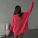 "Distressed Cotton Sweater Women's Casual Loose Fit Round Neck Long Sleeve Streetwear Grunge Style"_ecoleips.com