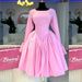 Women's Clothing autumn new style elegant round neck long sleeve tie rope high waist A line dress_ecoleips.com
