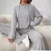 Women's Clothing Casual Knitted Long Sleeved Suit Women's Hooded Sweatshirt Loose Trousers Two Piece Set_ecoleips.com