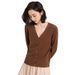 Wholesale Of Long-Sleeved V-Neck Knitted Cardigans For Women, Short And Thin Solid-Color Slimming Sweaters_ecoleips.com