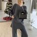 Korean Style Slimming Women's Knit Two Piece Set High Waisted Casual Patchwork Skirt Fashionable Versatile Clothing_ecoleips.com