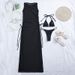 Women's Clothing New Swimsuit Bikini Three Piece Set Sexy Multi Color Mesh Blouse Beach Swimsuit_ecoleips.com
