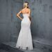 Women's Clothing Tube Top Evening Dress New V Neck Fishtail Mesh Dress Banquet Party Annual Meeting Small Dress_ecoleips.com