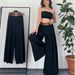Women’s Clothing new fashion back waist elastic high waist wide leg pants women's casual trousers_ecoleips.com