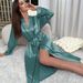 Manufacturer In Stock Long Ice Silk Robe Summer Thin Fashion Simple Homewear Women's Sexy Cardigan Bathrobe_ecoleips.com