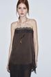 Summer Women's Lace Trimmed Satin Strapless Vest Waist Cinching Top in Stock_ecoleips.com