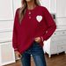 Women's Clothing Autumn Winter Plus Size Women's Knit Sweater – Heart Print Round Neck Pullover | S-5XL | 8 Colors | Soft Polyester Blend_ecoleips.com