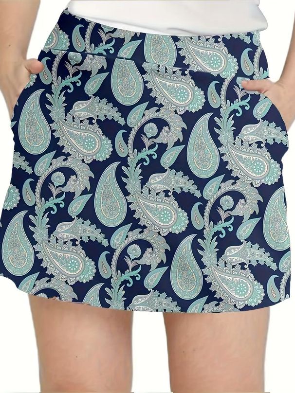 Women's Paisley Print High-Waisted A-Line Skirt – Trendy Summer Mini Skirt With Flowy Silhouette (S-5XL)_ecoleips.com