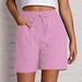 Aria Basics Aria Basics European And American Cross-border Summer New Women's Clothing, Solid Color Pocketed Loose High-waisted Casual_ecoleips.com