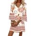 Women's V Neck 3D Print Dress American Style Loose Fashion Short Skirt For Beach Vacation Summer New_ecoleips.com