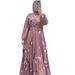 Muslim Dress Elegant Slim Waist Long Sleeve Dress For Women Print Fashion Design Autumn New Arrival_ecoleips.com