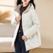 Women's Clothing Mid Length Diamond Patterned Collarless Lightweight Down Jacket For Women, Niche, Small Fragrance Style, Short Cotton Jacket_ecoleips.com