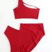 Women's Clothing Swimsuit Split Bikini Solid Color One Shoulder Swimsuit Female Piece Set_ecoleips.com