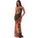 Summer New American Printed Strapless Long Dress Gathered Mesh Women's Clothing_ecoleips.com