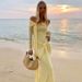 2025 Summer New Sexy Sheer Off-Shoulder Slim Tie Dress For Women, Wholesale Export_ecoleips.com
