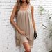 Elegant Sleeveless A-Line Jumper Dress for Women Ruffle Hem U-Neck Loose Fit Office Commute Daily Wear Solid Color_ecoleips.com