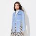 Women's Clothing Fashionable Personalized Lapel Drawstring Statement Denim – Belted Collar Long-Sleeve Shirt In Vintage Wash For Streetwear Edge_ecoleips.com