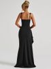 Mozision Black Backless Sexy Maxi Dress For Women Gown Spaghetti Strap Sleeveless Thigh High Split Club Evening Long Dress_ecoleips.com