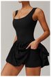K Women's Bare-feeling Fake Two-piece Sports Dress To Prevent Exposure, Base Layer For Outdoor Running, Fitness, Tennis Dress_ecoleips.com