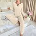 Autumn Winter Exclusive Cross-Border Pajamas Hot-Selling Black Twisted Edge Casual Women's Homewear Set_ecoleips.com