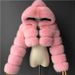 Fur Jacket Short With Hat Imitation Fur Imitation Fox Hair Long Sleeve Splicing Women's Wholesale Short Fur_ecoleips.com