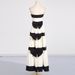Women's Clothing Elegant Long Skirt Winter Top Striped Bow Decoration Dress_ecoleips.com